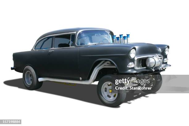 auto car - 1955 chevrolet gasser race hot rod - 1955 stock pictures, royalty-free photos & images