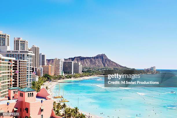 waikiki blue - honolulu fotografías e imágenes de stock