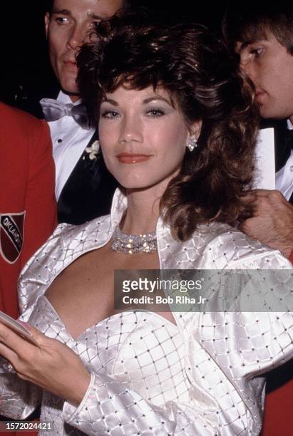 Model Barbi Benton at 'Victory Night 1984', a Republication gathering of dignitaries and celebrities, some were flown to event from Los Angeles to...