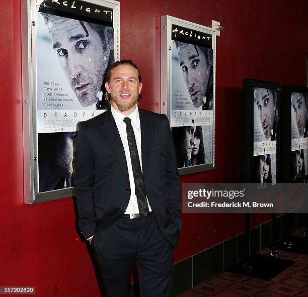 Actor Charlie Hunnam attends the premiere of Magnolia Pictures' "Deadfall" at the ArcLight Cinemas on November 29, 2012 in Hollywood, California.