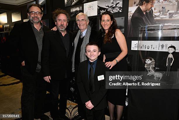 Frankenweenie" executive producer Don Hahn, "Frankenweenie" director Tim Burton, actor Martin Landau, actor Atticus Shaffer and "Frankenweenie"...