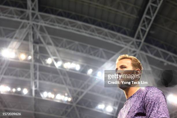 Harry Kane of Tottenham Hotspur looks on after the 5-1 win over the Lion City Sailors during a pre-season friendly at the National Stadium on July...