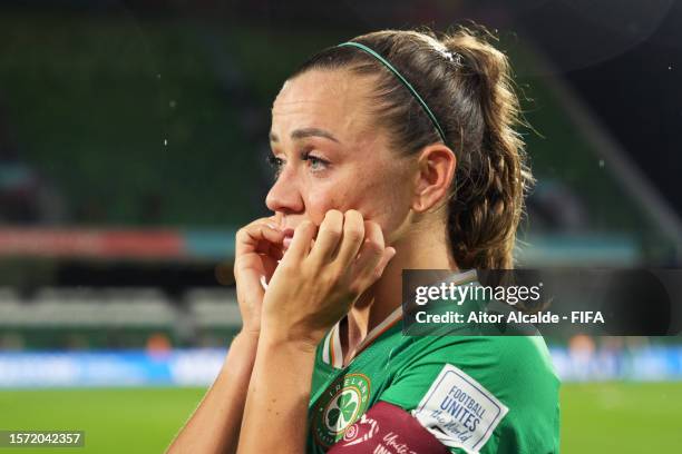 Katie McCabe of Republic of Ireland shows dejection after her team's 1-2 defeat in during the FIFA Women's World Cup Australia & New Zealand 2023...