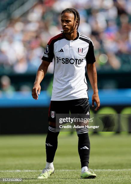 Bobby Reid of Fulham in action during a Premier League Summer Series match between Brentford FC and Fulham FC at Lincoln Financial Field on July 23,...