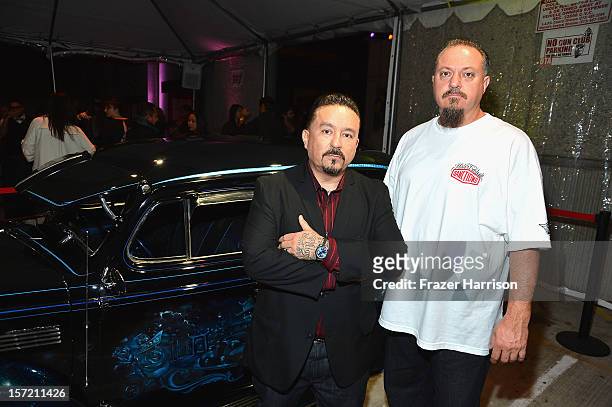 Artists Mister Cartoon and Esterban Estvanoriol attend SA Studios and Mister Cartoon VIP Screening and After Party of Warner Brothers Pictures...