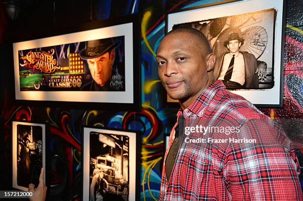 Sportsman Eddie George attends SA Studios and Mister Cartoon VIP Screening and After Party of Warner Brothers Pictures "Gangster Squad" at SA Studios...