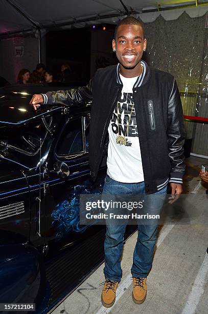 Pro Skater Theotis Beasley attends SA Studios and Mister Cartoon VIP Screening and After Party of Warner Brothers Pictures "Gangster Squad" at SA...