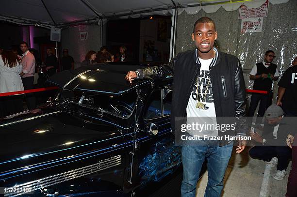 Pro Skater Theotis Beasley attends SA Studios and Mister Cartoon VIP Screening and After Party of Warner Brothers Pictures "Gangster Squad" at SA...