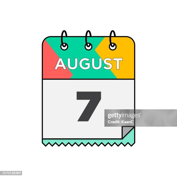 august - daily calendar icon in flat design style stock illustration - 12 17 months stock illustrations