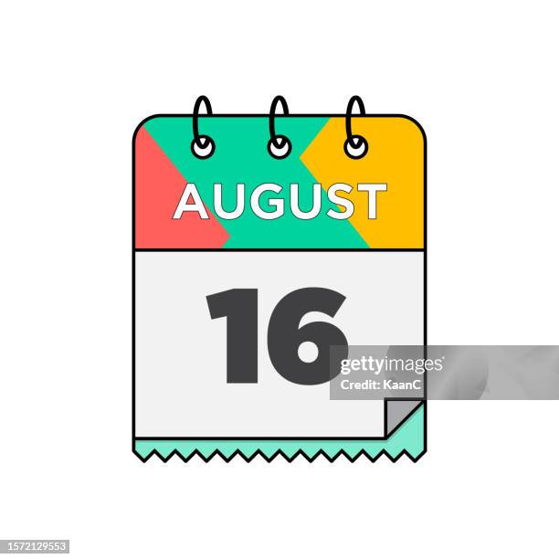 august - daily calendar icon in flat design style stock illustration - august 27 stock illustrations
