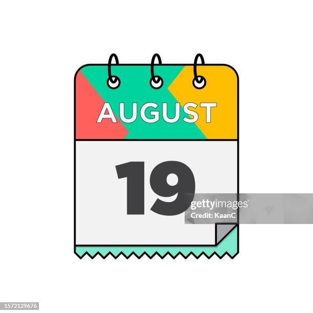 august - daily calendar icon in flat design style stock illustration - 12 17 months stock illustrations