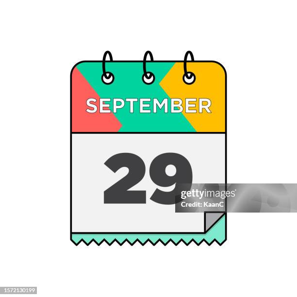 september - tageskalender-symbol im flachen design-stil stock-illustration - 12 17 months stock-grafiken, -clipart, -cartoons und -symbole