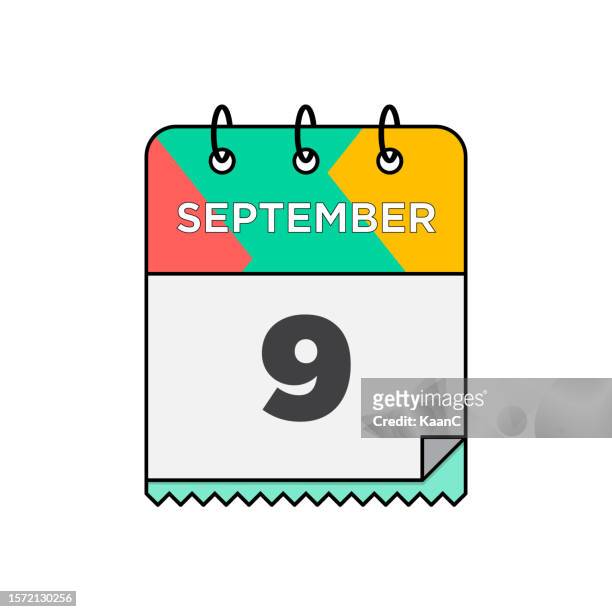 ilustrações de stock, clip art, desenhos animados e ícones de september - daily calendar icon in flat design style stock illustration - 12 17 months