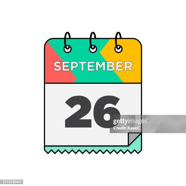 september - tageskalender-symbol im flachen design-stil stock-illustration - 12 17 months stock-grafiken, -clipart, -cartoons und -symbole