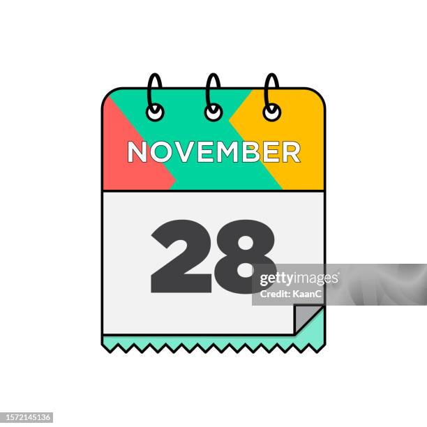 november - daily calendar icon in flat design style stock illustration - 12 17 months stock illustrations