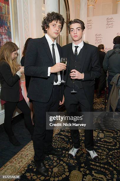 Fenton Bailey and Sascha Bailey attend the British Fashion Awards 2012 at The Savoy Hotel on November 27, 2012 in London, England.