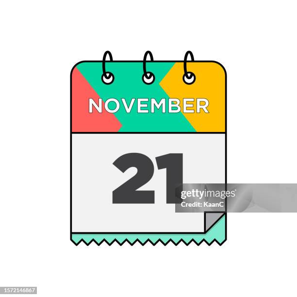 november - daily calendar icon in flat design style stock illustration - 12 17 months stock illustrations