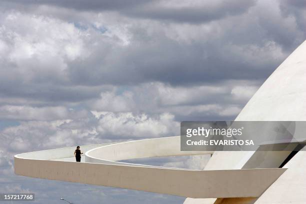 The ramp of Brasilia's National Museum, work of Brazilian architect Oscar Niemeyer, inaugurated in 2007, as seen 13 December, 2007. Niemeyer, the...