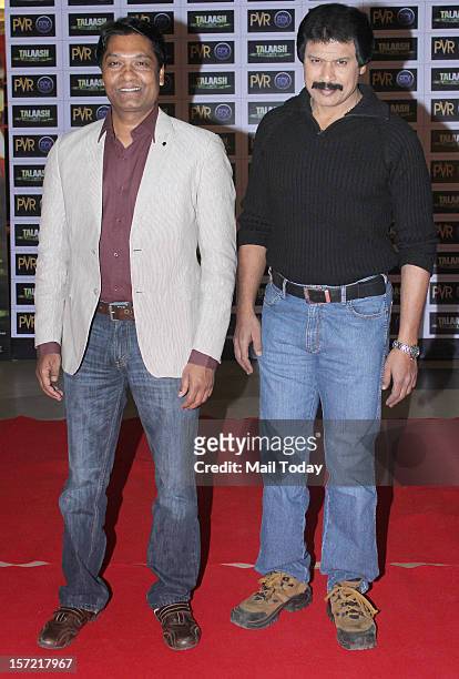 Aditya Srivastava and Dinesh Phadnis at the premiere of the movie 'Talaash', held at PVR Cinema in Mumbai on November 29, 2012 .