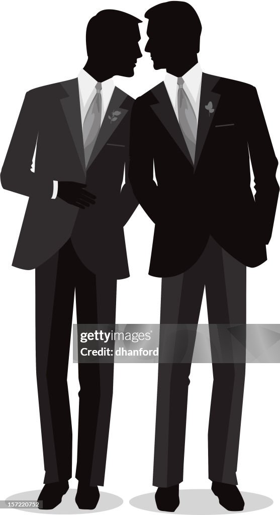 Silhouette Men Gay Marry