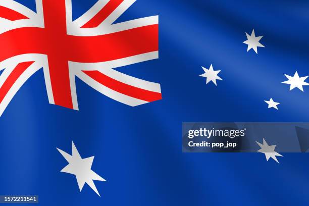 illustrations, cliparts, dessins animés et icônes de drapeau de l’australie. drapeau australien. arrière-plan du drapeau vectoriel. stock illustration - saluer de la main