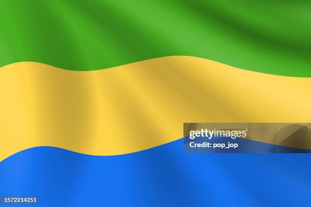 flag of gabon. gabonese flag. vector flag background. stock illustration - gabon stock illustrations