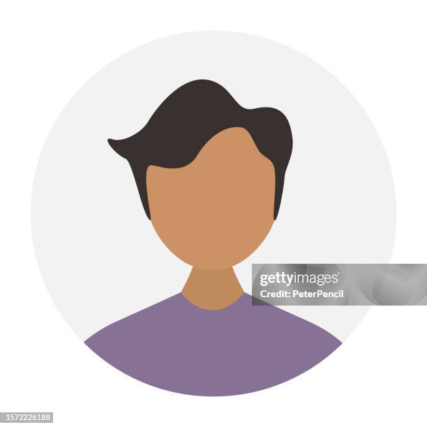 abstract avatar icon - profile diverse empty face for social network and applications - vector illustration - man profile view stock illustrations