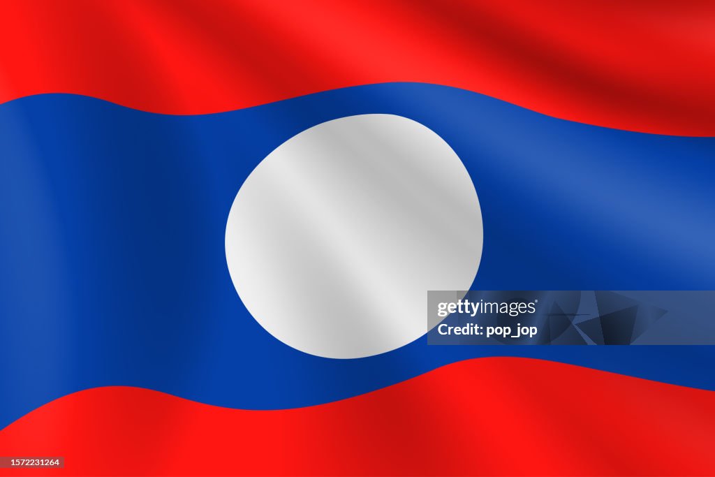 Flag of Laos. Laotian Flag. Vector Flag Background. Stock Illustration