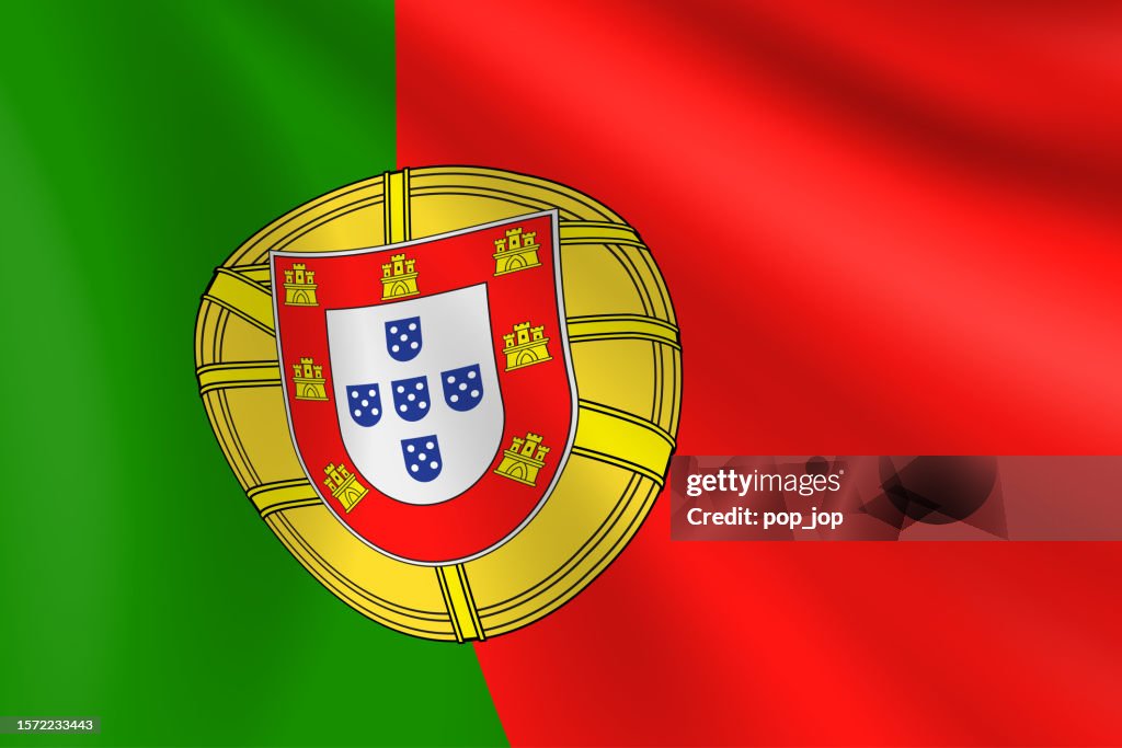 Bandera de Portugal. Bandera portuguesa. Fondo de indicador vectorial. Ilustración de stock