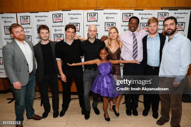 Producer Michael Gottwald, cinematographer Ben Richardson, director Benh Zeitlin, composer Dan Romer, actress Quvenzhane Wallis, screenwriter Lucy...