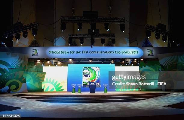 General overview of the Draw Hall prior to the Official Draw for the FIFA Confederations Cup Brazil 2013 on November 30, 2012 in Sao Paulo, Brazil.