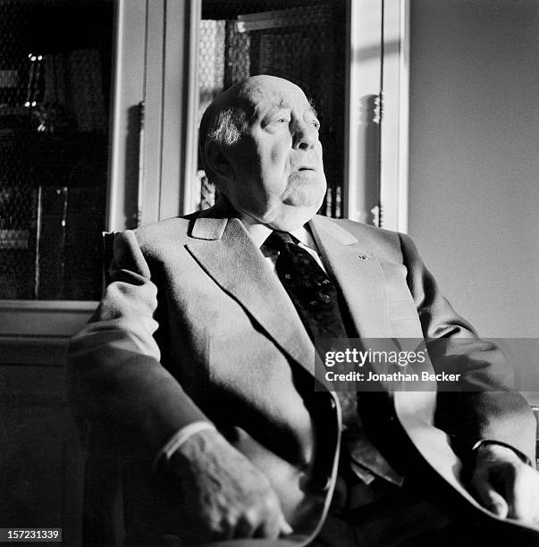 Director Marcel Carne is photographed for Vanity Fair Magazine on December 15, 1995 at home, Saint-Germain-des-Pres in Paris, France. PUBLISHED IN...