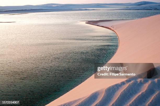 lagoon view in lençóis maranhenses national park - south america landscape stock pictures, royalty-free photos & images