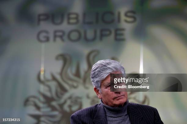 Maurice Levy, chief executive officer of Publicis Groupe SA, pauses during a Bloomberg Television interview in London, U.K., on Friday, Nov. 30,...