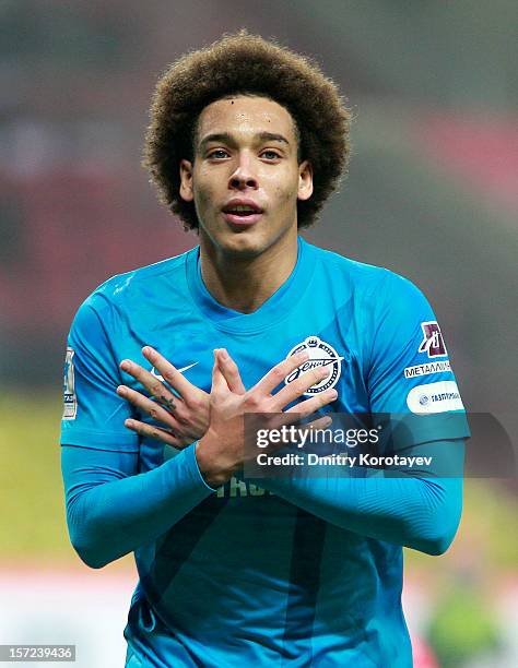 Axel Witsel of FC Zenit St. Petersburg celebrates after scoring a goal during the Russian Premier League match between FC Spartak Moscow and FC Zenit...