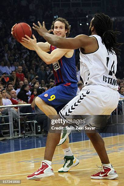 Marcelinho Huertas of FC Barcelona Regal in action during the 2012-2013 Turkish Airlines Euroleague Regular Season Game Day 8 between Besiktas JK...