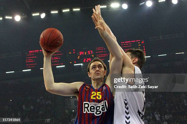 Erazem Lorbek of FC Barcelona Regal in action during the 2012-2013 Turkish Airlines Euroleague Regular Season Game Day 8 between Besiktas JK Istanbul...