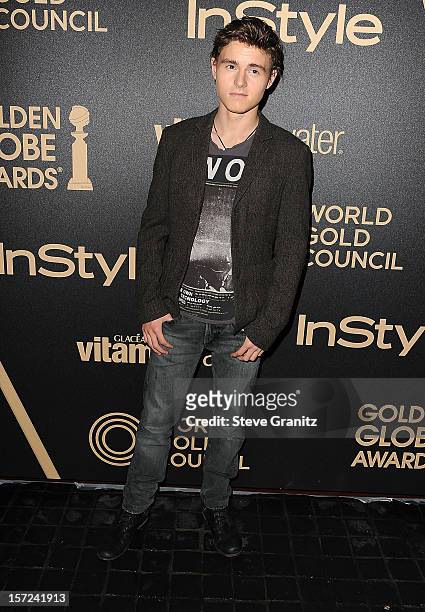 Callan McAuliffe arrives at the The Hollywood Foreign Press Association And InStyle Miss Golden Globe 2013 Party on November 29, 2012 in Los Angeles,...