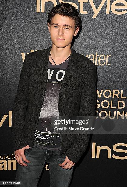 Callan McAuliffe arrives at the The Hollywood Foreign Press Association And InStyle Miss Golden Globe 2013 Party on November 29, 2012 in Los Angeles,...