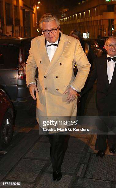 Prince Laurent of Belgium arrives at Palais de Beaux Arts to attend Musique Royale des Guides Concert on November 30, 2012 in Brussel, Belgium.