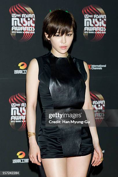 Gain of Brown Eyed Girls attends the 2012 Mnet Asian Music Awards Red Carpet on November 30, 2012 in Hong Kong, Hong Kong.