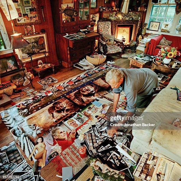 Photographer Peter Beard is photographed for Jonathan Becker's book 'Studios by the Sea' in September 2001 at home in Montauk, New York. PUBLISHED IN...