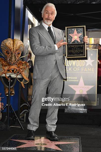 Make-up artist Rick Baker attends a ceremony honoring him with the 2,485th star on the Hollywood Walk of Fame on November 30, 2012 in Hollywood,...