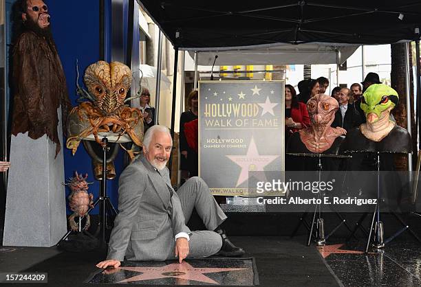 Make-up artist Rick Baker attends a ceremony honoring him with the 2,485th star on the Hollywood Walk of Fame on November 30, 2012 in Hollywood,...
