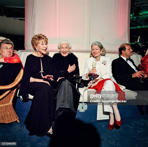 Actor Tony Curtis, socialite/philanthropist Betsy Bloomingdale, philanthropist Connie Wald, socialite Denise Hale and fashion designer Egon von...