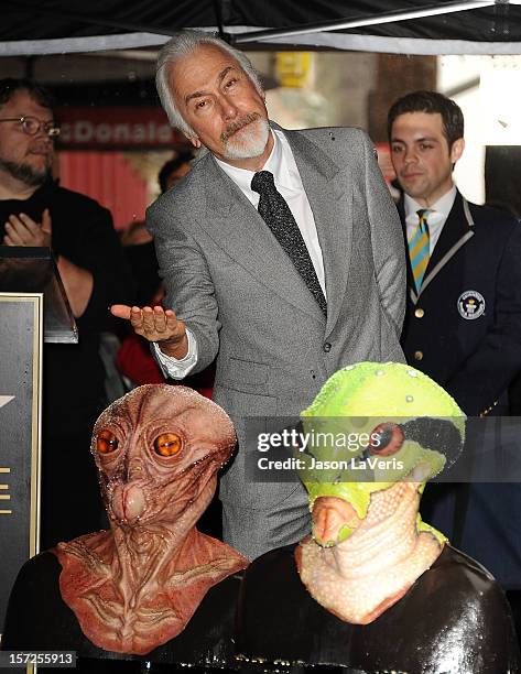 Rick Baker is honored with a star on the Hollywood Walk of Fame on November 30, 2012 in Hollywood, California.