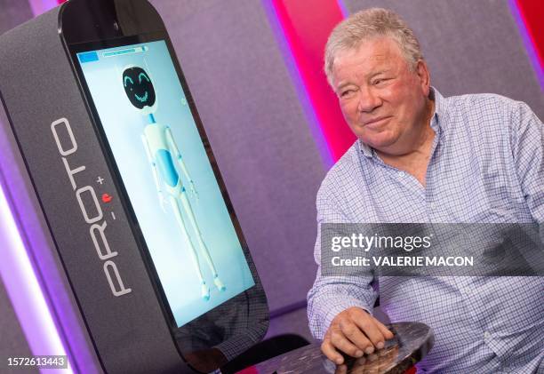 Canadian actor William Shatner talks to AI, in Van Nuys, California, on August 1, 2023. More than half a century after he materialised on far-flung...