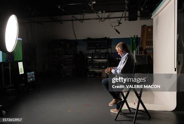 Canadian actor William Shatner prepares to talk to fans in Australia using Hologram technology, in Van Nuys, California, on August 1, 2023. More than...