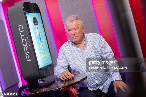 Canadian actor William Shatner talks to AI, in Van Nuys, California, on August 1, 2023. More than half a century after he materialised on far-flung...