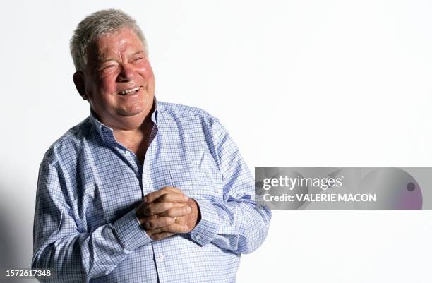 Canadian actor William Shatner speaks to fans in Australia using Hologram technology, in Van Nuys, California, on August 1, 2023. More than half a...